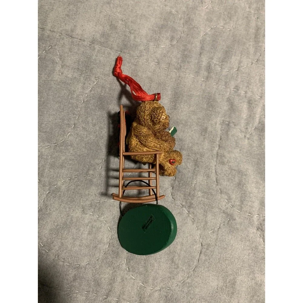 Vtg Ornament Merry Christmas Grandma & Grandpa Kurt S. Adler Rocking Chair Bear